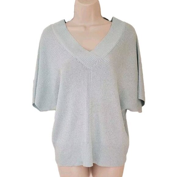 NWT TRUTH BY REPUBLIC ICED BLUE DOLMAN SHORT SLEEVE PULLOVER TOP SZ MEDIUM - Picture 1 of 6